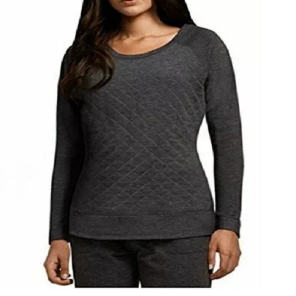 32 Degrees Heat Weatherproof Women's Quilted Soft Top Pullover Size 2XL Charcoal